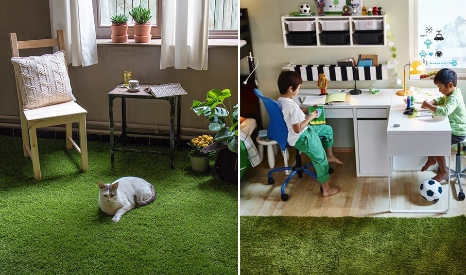 چمن مصنوعی در دکوراسیون خانه