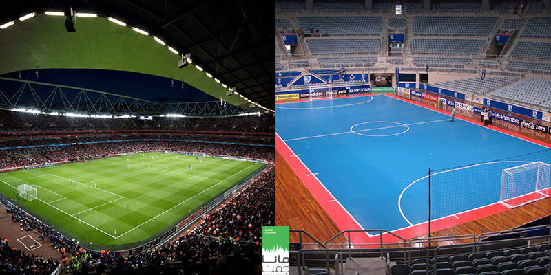 تفاوت اندازه زمین فوتبال، مینی فوتبال و فوتسال 8