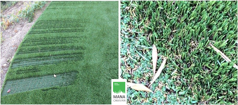 الیاف ذوب شده چمن مصنوعی از نمای نزدیک