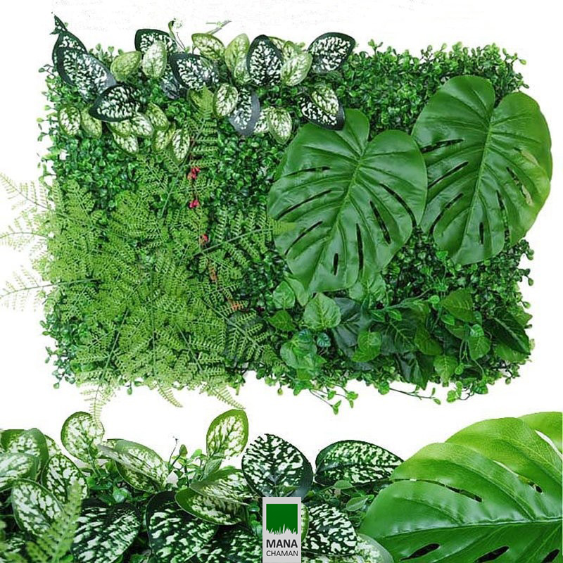 پنل دیوار سبز مصنوعی شامل انواع گیاهان