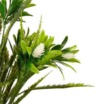 گیاه مصنوعی مدل بوته سیکاس با شکوفه سفید