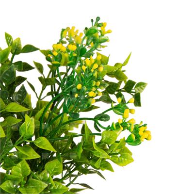 گیاه مصنوعی مدل بوته آگلایا با شکوفه زرد