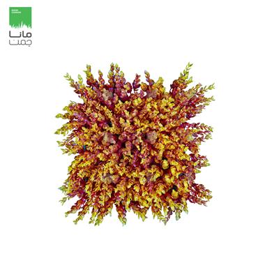 دیوار سبز مصنوعی مدل پونه رنگ زرد و قرمز