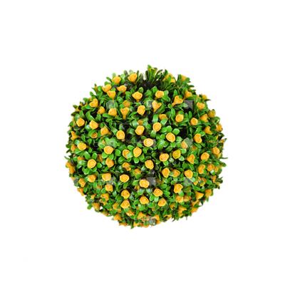 گل مصنوعی توپی مدل رزماری با گل های زرد سایز کوچک
