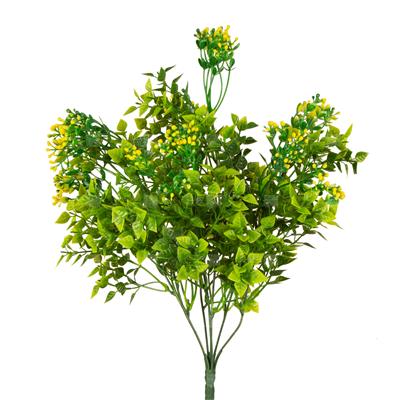 گیاه مصنوعی مدل بوته آگلایا با شکوفه زرد