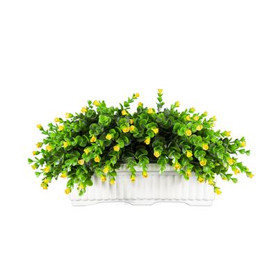 گلدان گل مصنوعی 30 سانتی مدل شمشاد با گل زرد