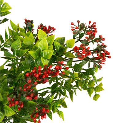 گیاه مصنوعی مدل بوته آگلایا با شکوفه قرمز