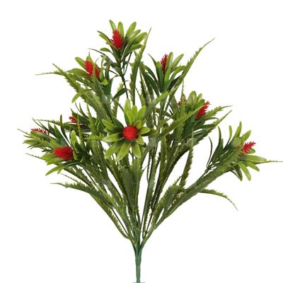 گیاه مصنوعی مدل بوته سیکاس با شکوفه قرمز