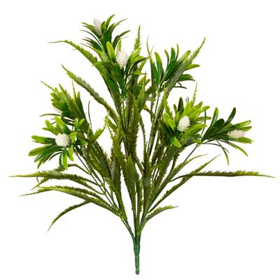 گیاه مصنوعی مدل بوته سیکاس با شکوفه سفید