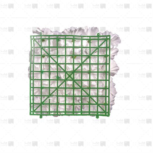 دیوار سبز مصنوعی مدل میخک رنگ سفید