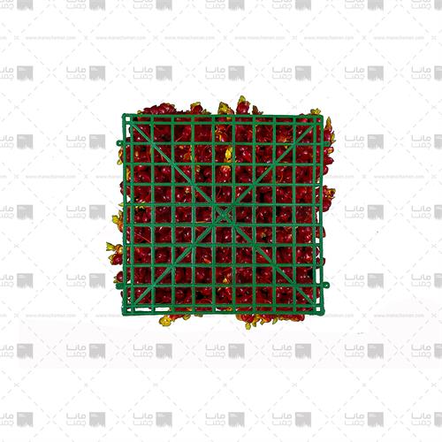 دیوار سبز مصنوعی مدل پونه رنگ زرد و قرمز