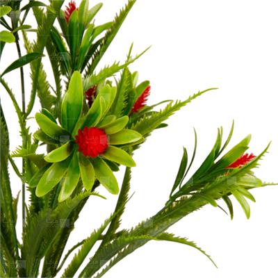 گیاه مصنوعی مدل بوته سیکاس با شکوفه قرمز